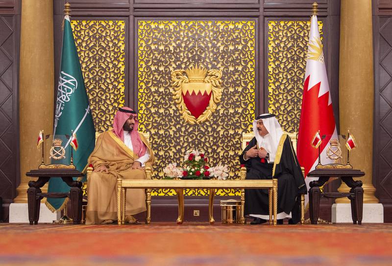Prince Mohammed and King Hamad hold discussions at Sakhir Palace. AFP