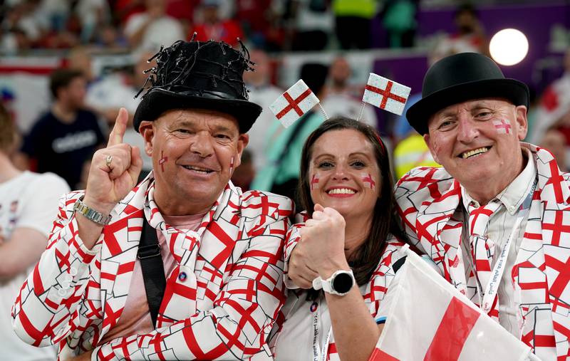 England fans dressed for the occasion. PA 
