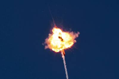 Israel's Iron Dome air defence system intercepts a rocket launched from the Gaza Strip. AFP