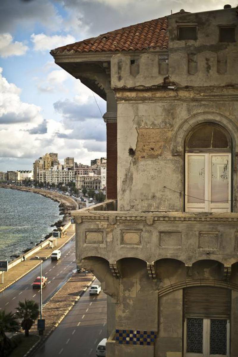 Stringent rent-control laws in Alexandria, Egypt, from the Gamal Abdel Nasser era have resulted in landlords letting their properties go to seed in the hope that they can replace them with profitable high-rises. Courtesy Iason Athanasiadis

