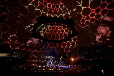 Al Wasl Dome came alive with laser projections and holograms as part of the concert.