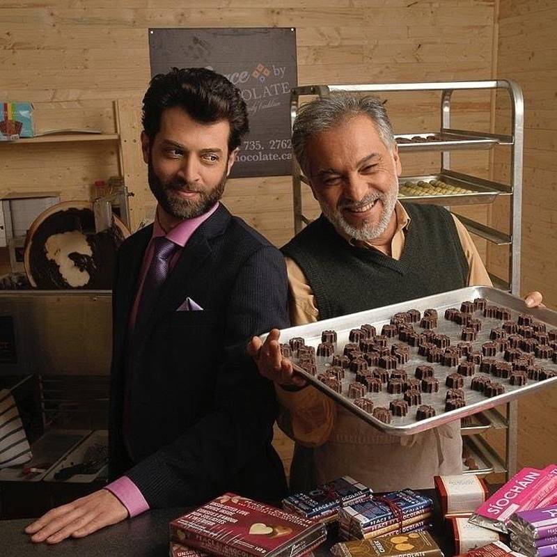Ayham Abou Ammar, left, and Hatem Ali in the film 'Peace by Chocolate'. Instagram / peacebychocolatefilm