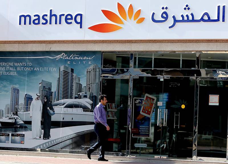 Mashreq will reduce the number of physical branches amid a wider push towards digital banking. Satish Kumar / The National