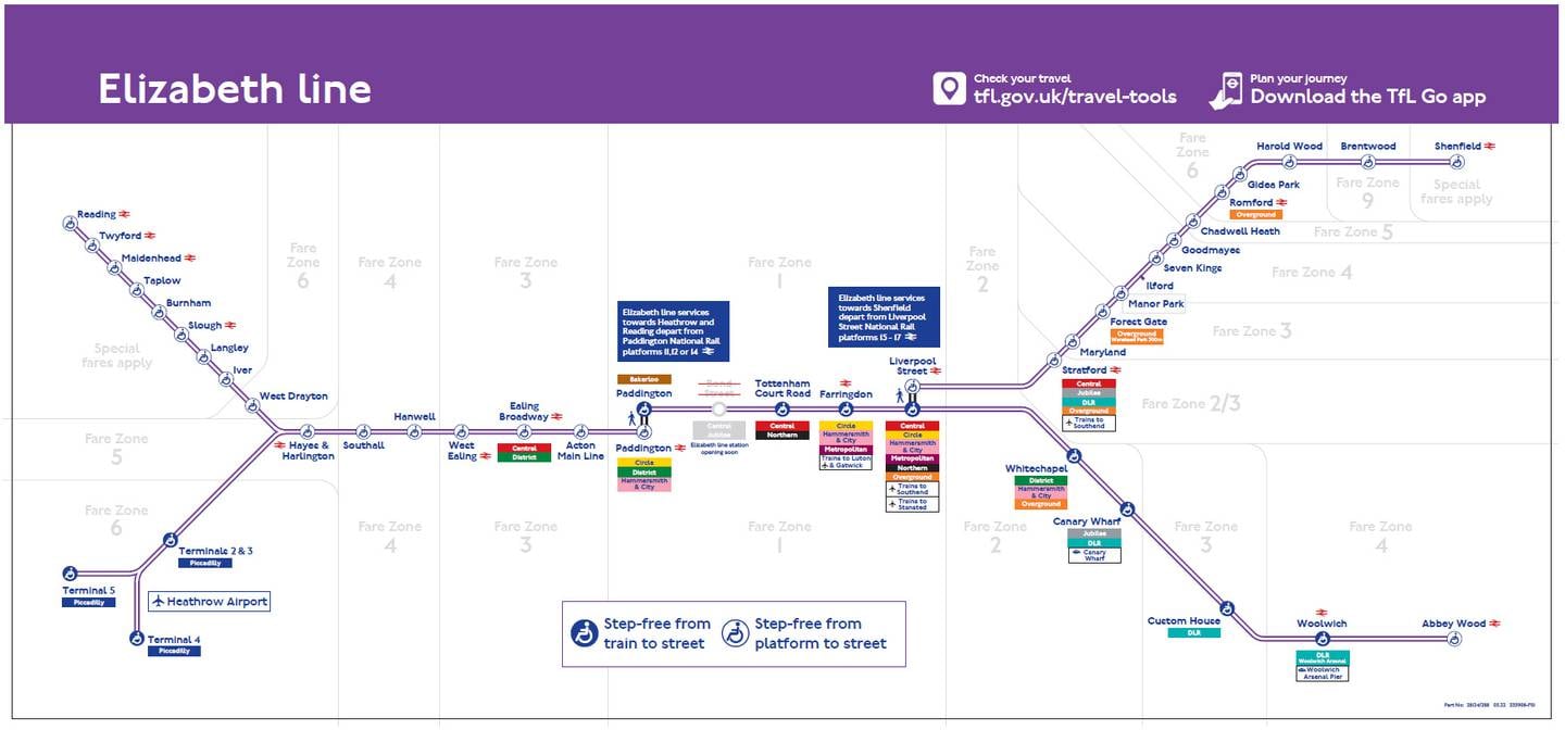 The Elizabeth line will initially open in three sections before the 100-kilometre route is joined up. Photo: Transport for London
