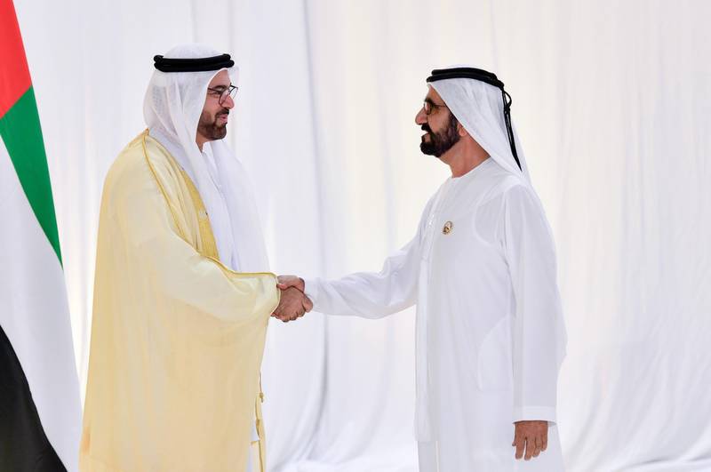 Vice President, Prime Minister of the UAE and Ruler of Dubai, His Highness Sheikh Mohammed bin Rashid Al Maktoum and Minister of Cabinet Affairs and the Future, Mohammed bin Abdullah Al Gergawi. Wam