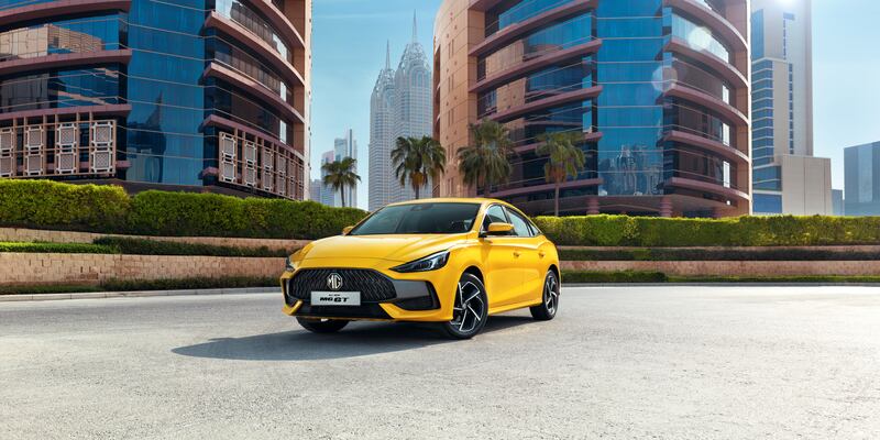 The MG GT shows off a 'digital flaming grille'