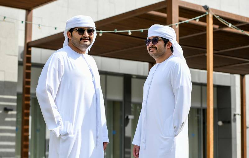 Abu Dhabi, United Arab Emirates - Twins, Sultan and Hamdan Alhammadi, 19 are students at Zayed University, as well as, volunteer at the vaccine centre in Mina. Khushnum Bhandari for The National