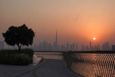 The Dubai skyline. Business confidence in Dubai improved in October amid the emirate's continued economic momentum. Reuters