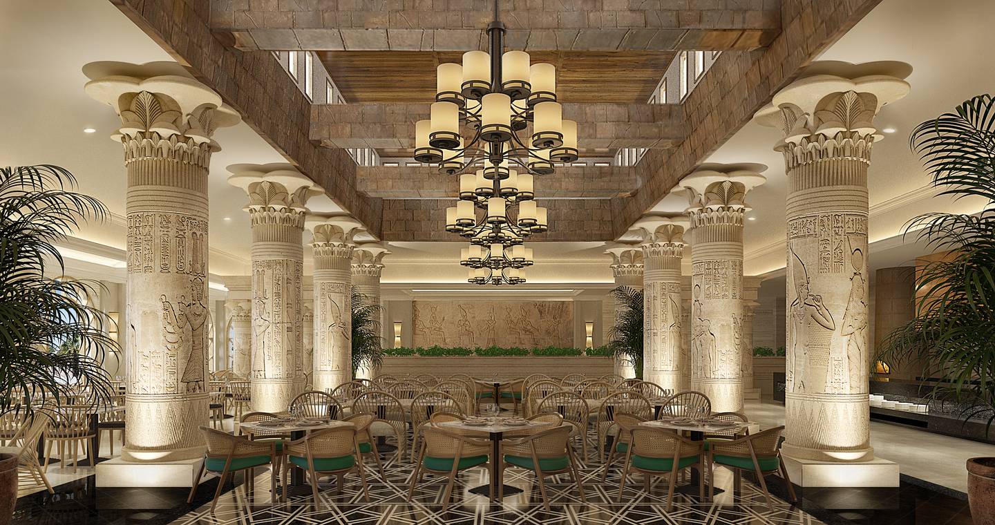 All-day dining restaurant at Luxor Rotana, due to open in 2023. Photo: Rotana