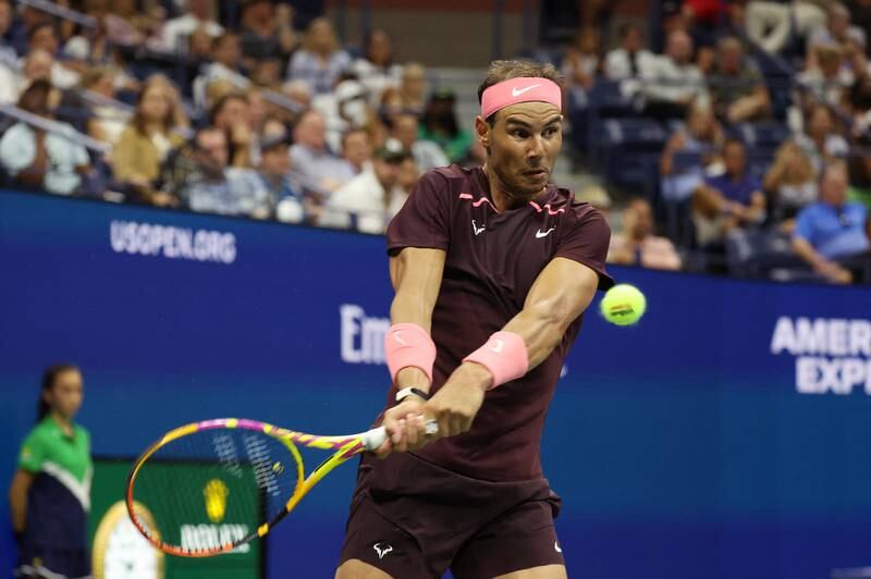 Rafael Nadal in action with during his first round match against Rinky Hijikata. Reuters