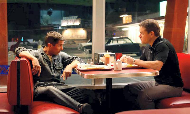 Christian Bale and Matt Damon play Ken Miles and Carroll Shelby in 'Ford V Ferrari', an Oscar front-runner. Disney.