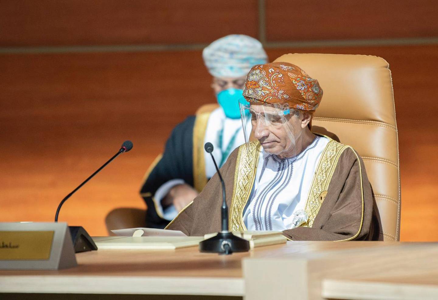 Oman Deputy Prime Minister Fahad bin Mahmoud at the GCC this summit. Courtesy Ministry of Foreign Affairs - Saudi Arabia