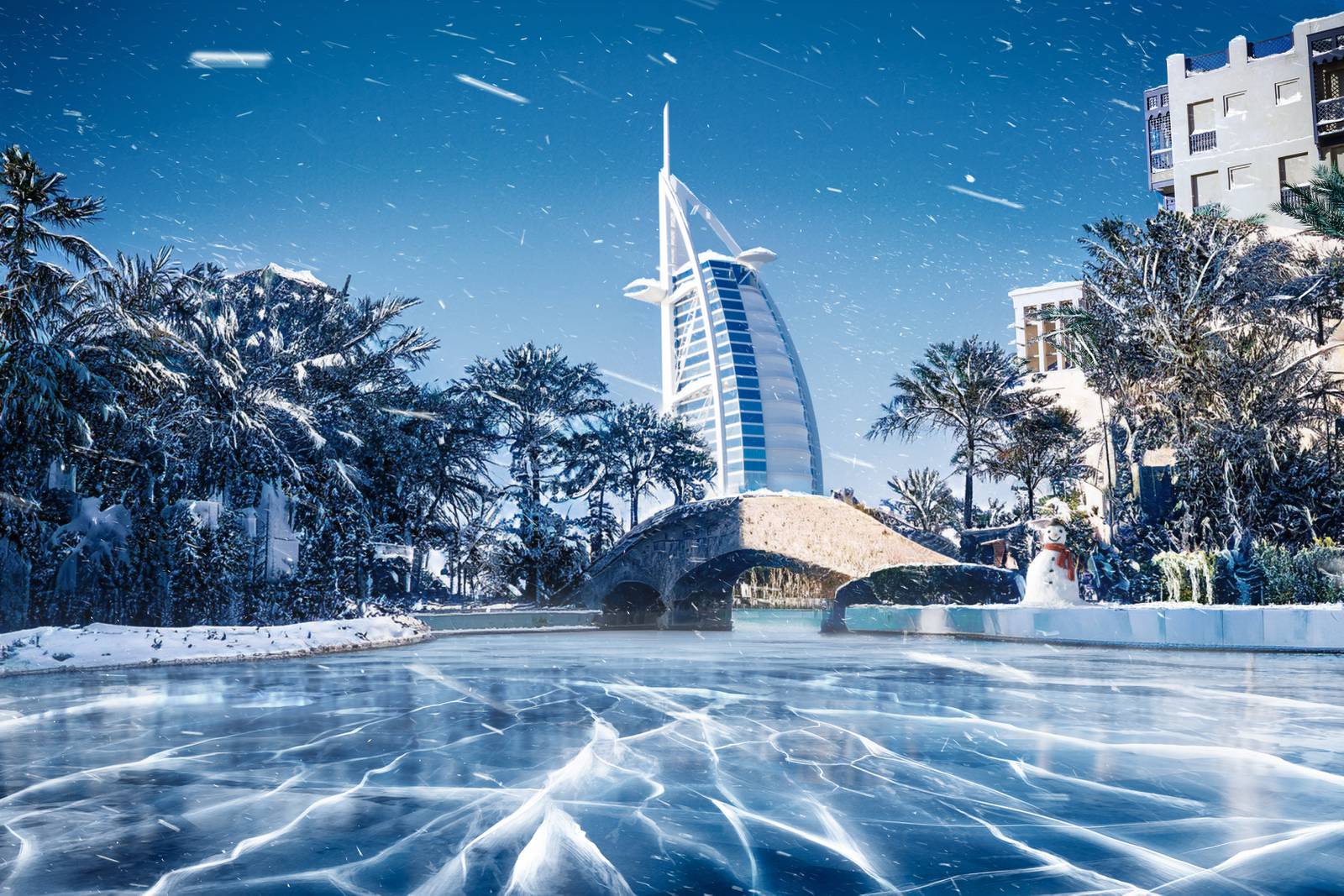 Snow in Dubai? Artist recreates emirate as winter wonderland