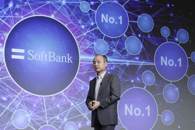Masayoshi Son, chairman and chief executive officer of SoftBank Group Corp., speaks during a news conference in Tokyo, Japan, on Monday, Aug. 6, 2018. SoftBank's first-quarter profit climbed 49 percent from a year earlier, thanks to investment gains. Photographer: Kiyoshi Ota/Bloomberg