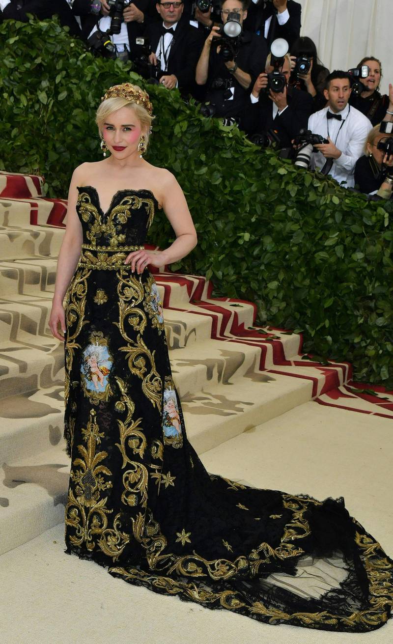 Emilia Clarke in Dolce & Gabbana. AFP