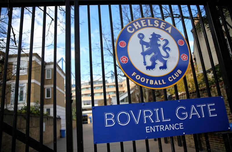 Stamford Bridge, the home of Chelsea Football Club, in West London. Chelsea player Callum Hudson-Odoi is a confirmed case of the Covid-19 virus. AFP