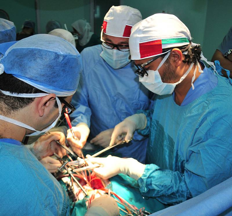 About 70,000 Egyptians are reportedly in need of organ transplants, like the one seen here, in which an Emirati-Egyptian medical team conducts a heart valve transplant. Wam
