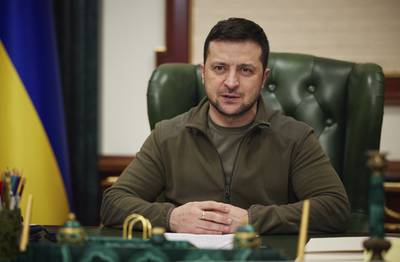 Ukrainian President Volodymyr Zelenskyy addressed the US Congress to ask for fighter jets and arms. Ukrainian Presidential Press Office via AP