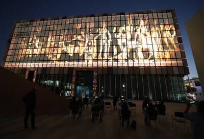 An impressive visual production projected onto the vast pavilion brought India's rich history to life