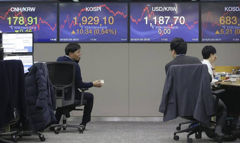 Foreign investors have been net sellers for 22 consecutive sessions of the Korean stock exchange, bringing their total sale for the period to a net $3.12 billion worth. Ahn Young-joon / AP Photo
