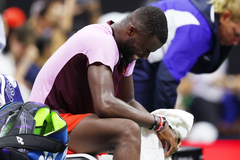 Frances Tiafoe after defeating Rafael Nadal in the US Open fourth round. Getty