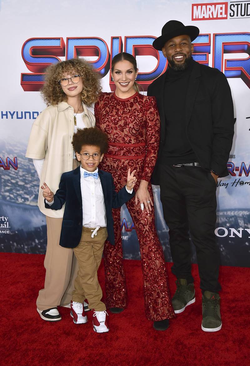 The DJ and dancer with his wife, Allison Holker, daughter Weslie and son Maddox. AP 