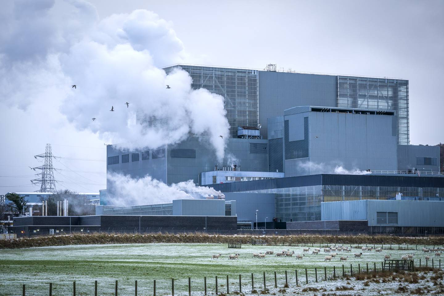 Steam, which would have been used to turn the turbines, is released from Reactor 4 at Hunterston B nuclear power plant in North Ayrshire, which is being permanently shut down almost 46 years after it started generating electricity. PA