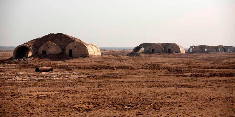 Former Iranian military bunkers in the southern Iraqi region of Al Faw on September 17, 2020. AFP