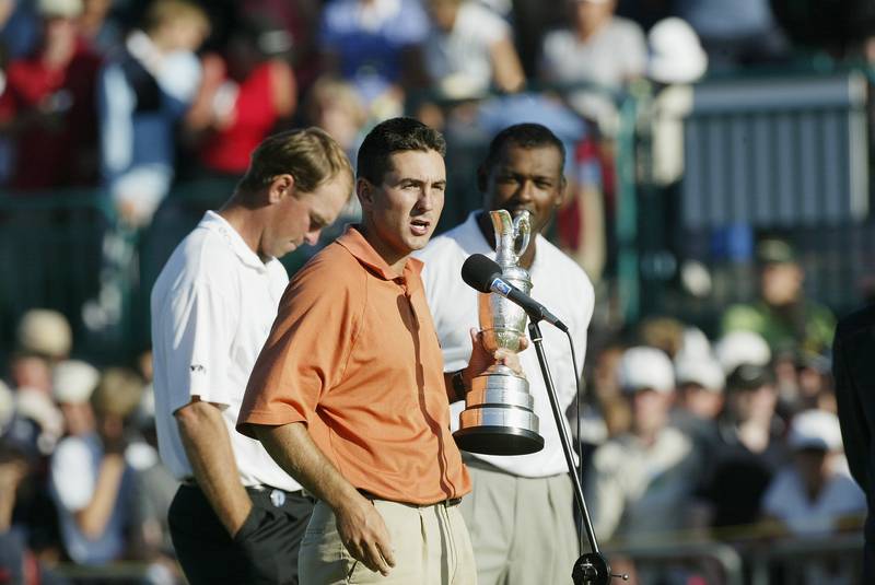 2005: Ben Curtis (United States) finished -1 par, one stroke ahead of Thomas Bjorn and Vijay Singh at Royal St George's. Getty