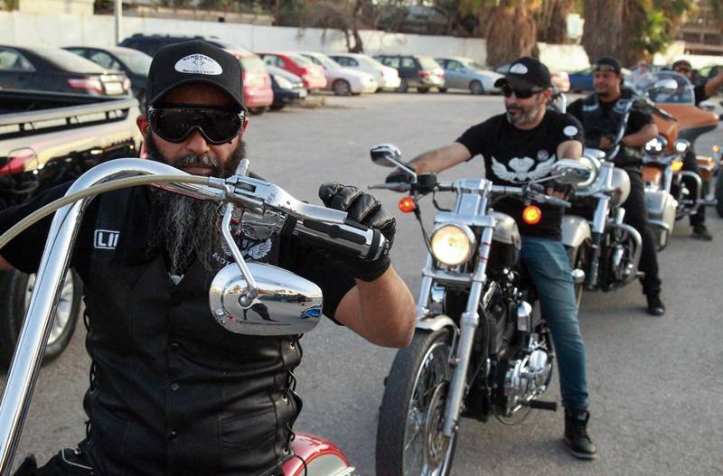 Members of Libyan motorcycle clubs get ready to hit the highway in the eastern city of Benghazi. AFP