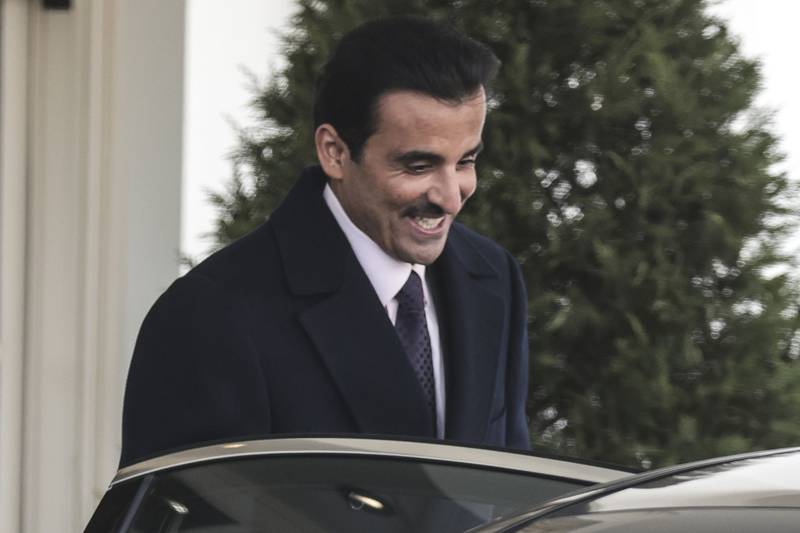 Emir Sheikh Tamim of Qatar, arrives at the White House. Bloomberg