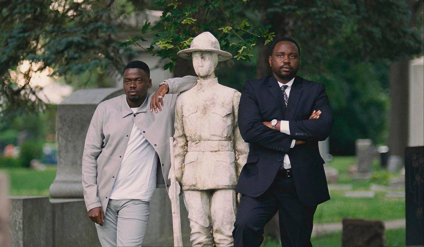 This image released by 20th Century Fox shows Daniel Kaluuya, left, and Brian Tyree Henry in a scene from "Widows." (20th Century Fox via AP)