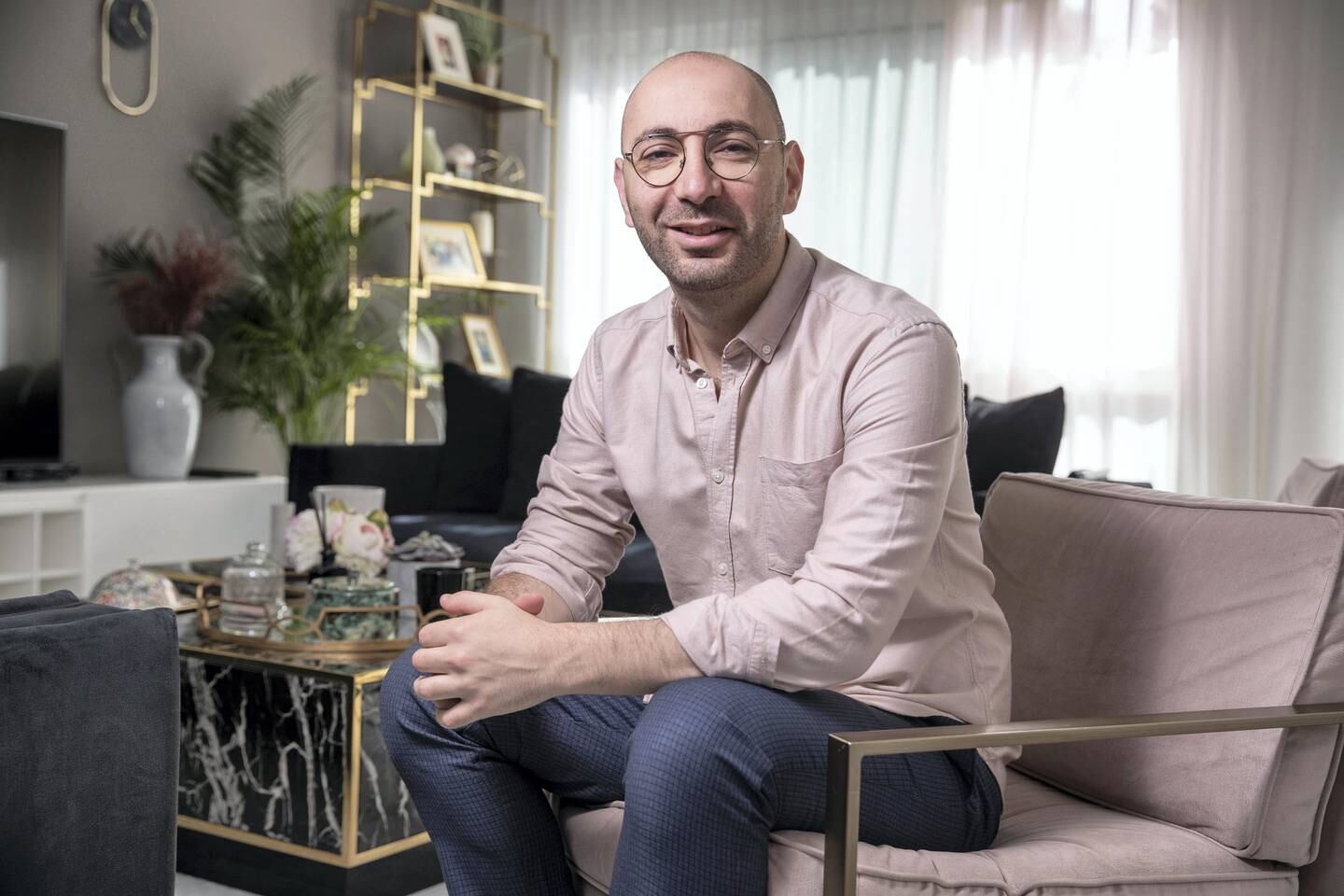 DUBAI UNITED ARAB EMIRATES. 21 DECEMBER 2020. Hosam Arab, co-founder and CEO of buy now, pay later e-commerce website Tabby, for a Generation Start-up feature. (Photo: Antonie Robertson/The National) Journalist: Felicity Glover. Section: Business.