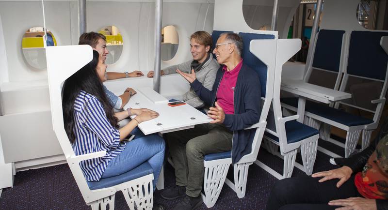 The Flying-V will have several seating options, including clusters and sleeping spaces. Courtesy TUDelft