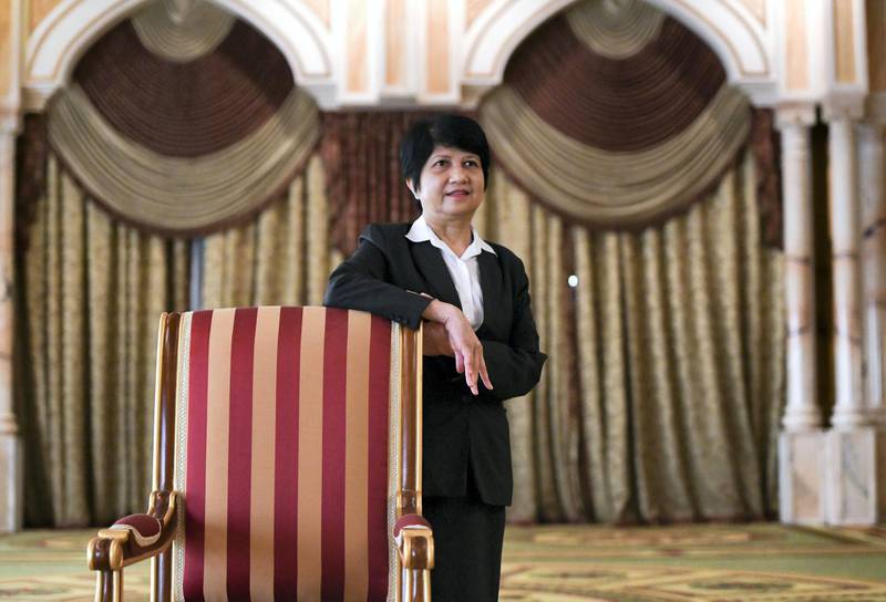 40 Year Anniversary of GCC Summit-AD Jirapporn Wattanasuntranon, 62, originally from Thailand, handles accounts at the InterContinental Hotel in Abu Dhabi on May 20, 2021. Khushnum Bhandari / The National 
Reporter: Kelly Clarke News