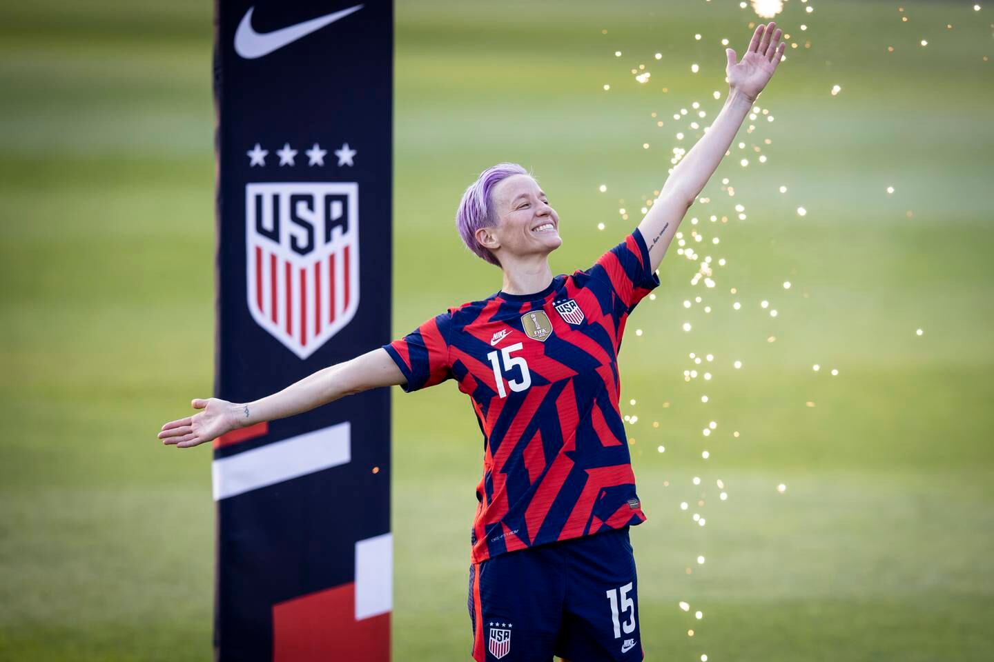 Megan Rapinoe is captain of the the USA team, the outstanding favourites after another World Cup win in 2019.  