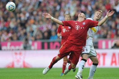 Bayern Munich, in red, were beaten by Monchengladbach, and there is concern ahead of their visit to Wolfsburg today.