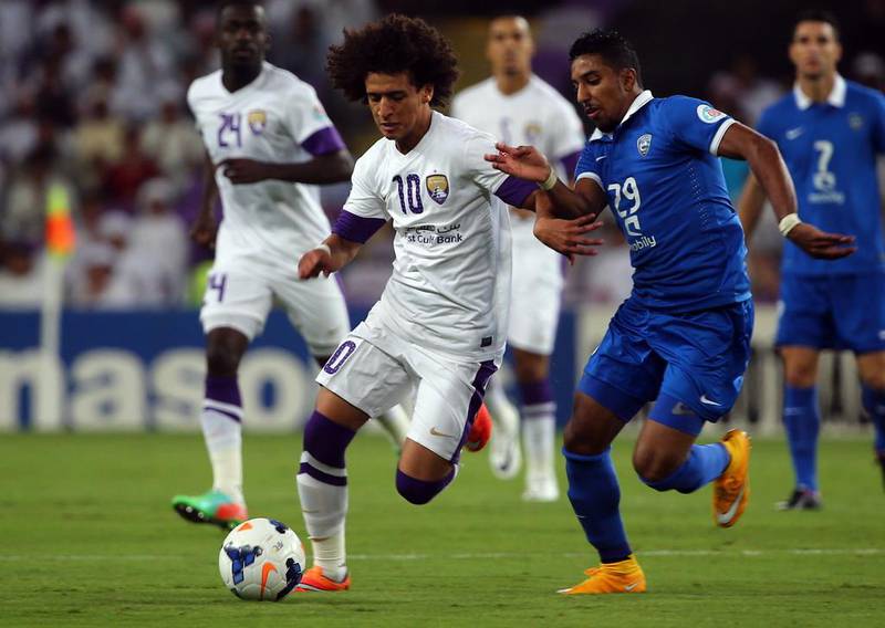 Omar Abdulrahman, in action against Al Hilal in the AFC Champions League semi-final, has committed his future to Al Ain. Marwan Naamani / AFP