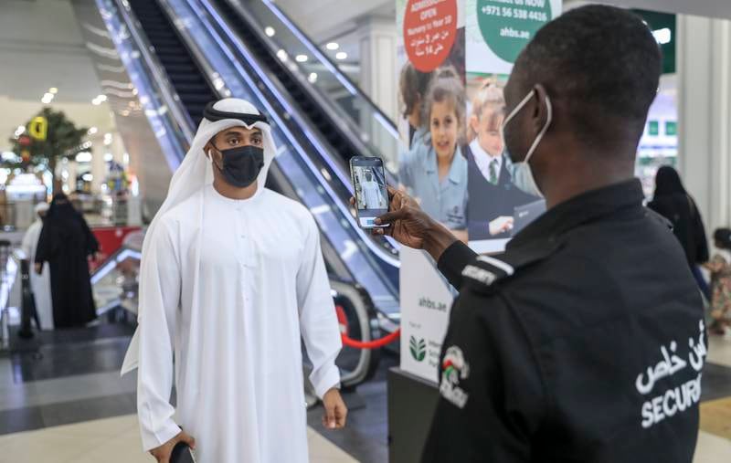 The public has to go through a new scanner at Abu Dhabi's Deerfields Mall. This instantly detects whether or not a person has Covid-19.