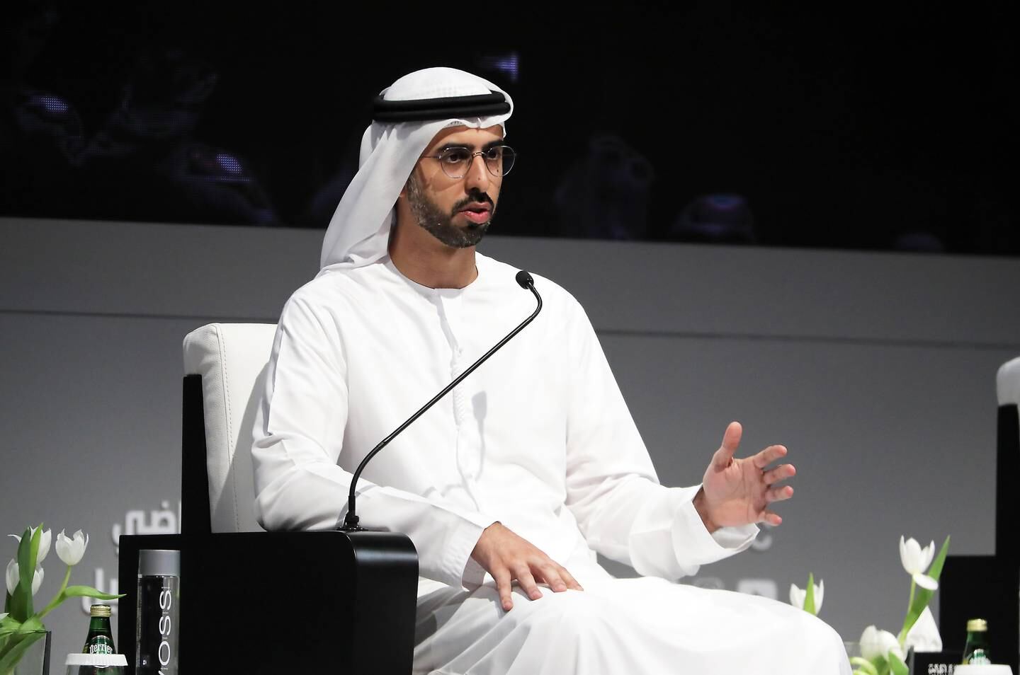 Omar Al Olama, Minister of State for Artificial Intelligence, Digital Economy and Remote Work Applications, says Meta's Spark AR Challenge contributes to building a digital economy based on knowledge and innovation. Pawan Singh / The National