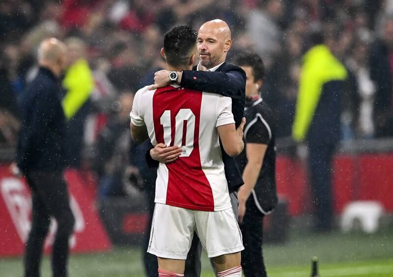 Ajax manager Erik ten Hag won the Dutch title ahead of joining Manchester United next season. EPA