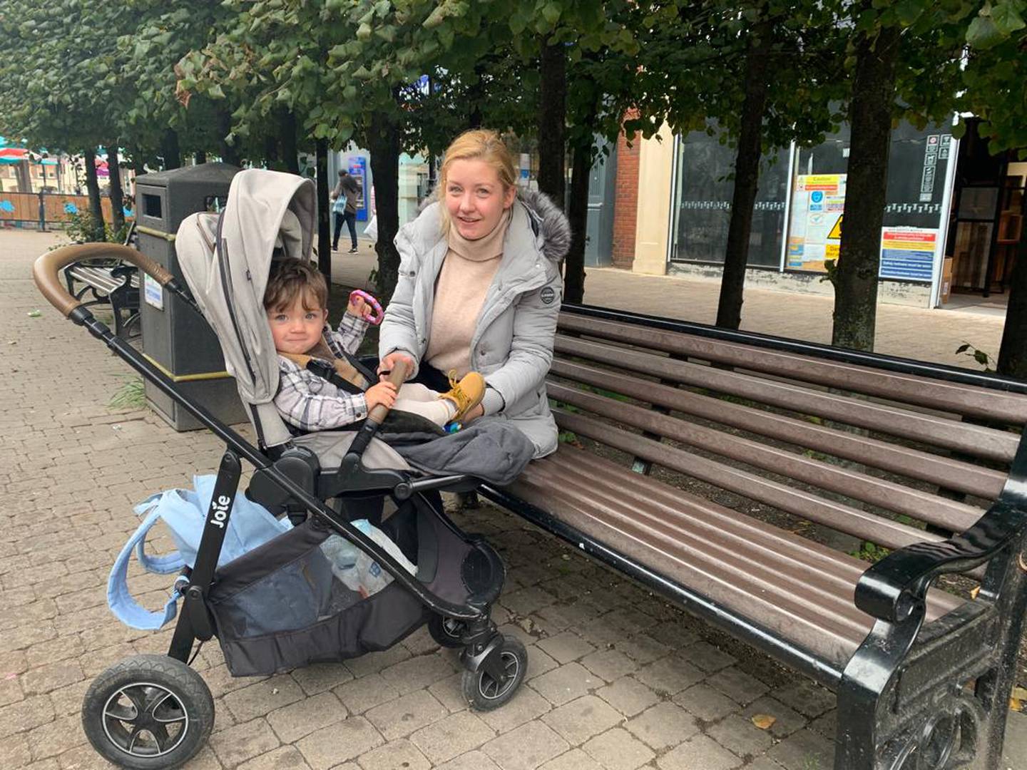 Sophie Wilson, pictured with her son in Staines, is unconvinced the government can deal with pressing problems. The National

