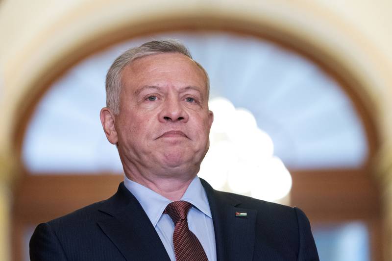 King Abdullah II of Jordan's criticism of Iran came in his first public comments since he attended a summit of Arab leaders and US President Joe Biden this month. AP