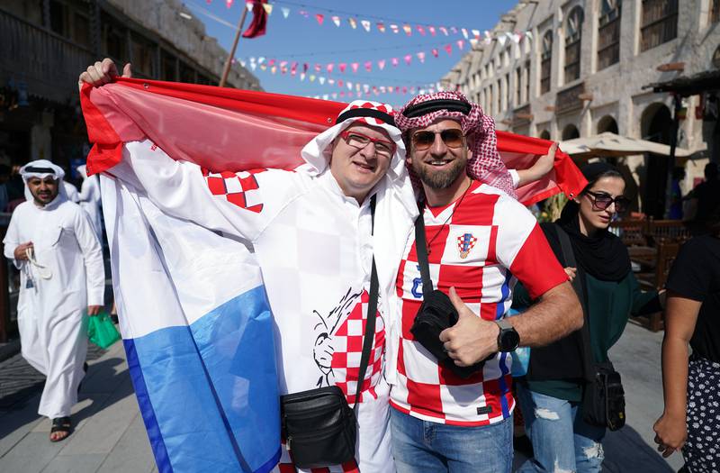 Croatia fans in the Souq area of Doha. PA