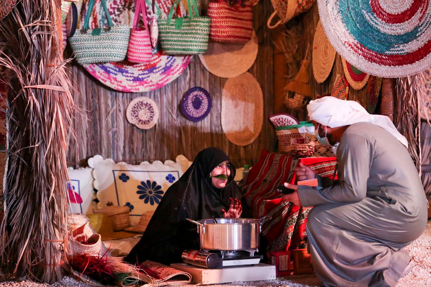 A designer showcasing her handicrafts at last year's Al Hosn Festival. Khushnum Bhandari / The National 
