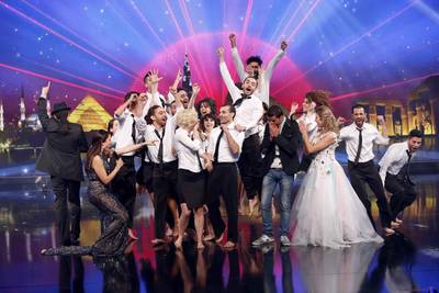The Syrian group Sima won Arabs Got Talent after performing a dance number that involved chairs and techno beats. Courtesy MBC



