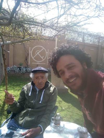 Maged Mekhail's last photo with his mentor, Adam Henein, in April 2020. Maged Mekhail