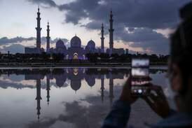 The Sheikh Zayed Grand Mosque. Abu Dhabi’s total real gross domestic product in the second quarter hit a record Dh287 billion. Khushnum Bhandari / The National
