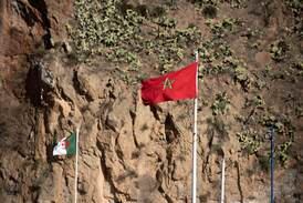 The Algerian flag flies on the border with Morocco, near Oujda. EPA