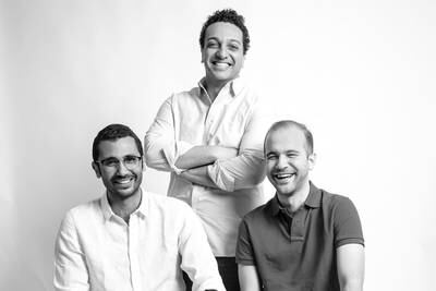 Paymob's founders, from left, Mostafa Menessy, Islam Shawky and Alain El Hajj. Photo: Paymob